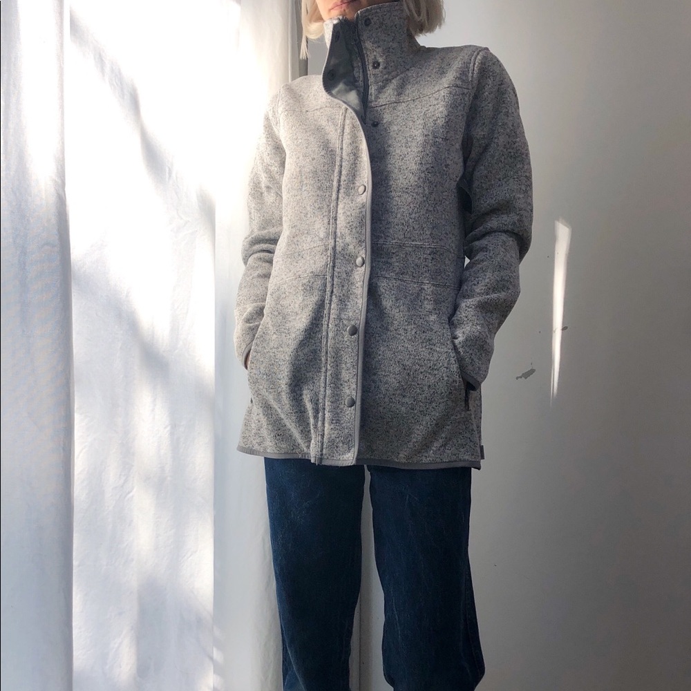 Eddie Bauer thick zip up cotton jacket in grey